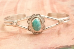 Genuine Royston Turquoise Sterling Silver Bracelet